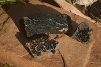 Natural Libethenite Crystals On Dolomite Matrix Specimens x 3 From Shituru, Congo