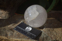 Polished Girasol Pearl Quartz Spheres x 2 From Ambatondrazaka, Madagascar