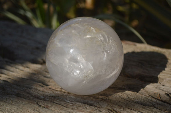 Polished Girasol Pearl Quartz Spheres x 2 From Ambatondrazaka, Madagascar