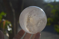 Polished Girasol Pearl Quartz Spheres x 2 From Ambatondrazaka, Madagascar