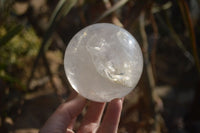 Polished Girasol Pearl Quartz Spheres x 2 From Ambatondrazaka, Madagascar