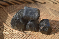 Natural Alluvial Schorl Black Tourmaline Crystals x 18 From Zimbabwe