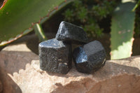 Natural Alluvial Schorl Black Tourmaline Crystals x 18 From Zimbabwe