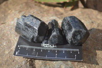 Natural Alluvial Schorl Black Tourmaline Crystals x 18 From Zimbabwe