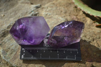 Polished Window Amethyst Crystals x 6 From Ankazobe, Madagascar