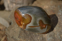 Polished On One Side Polychrome Jasper Nodules x 12 From Mahajanga, Madagascar