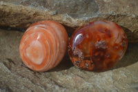 Polished Carnelian Galet / Palm Stones x 12 From Madagascar