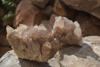 Natural Smokey Quartz Clusters x 2 From Luena, Congo