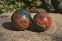 Polished Polychrome Jasper Spheres x 3 From Mahajanga, Madagascar