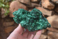 Natural Silky Malachite Specimens x 3 From Congo