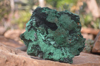 Natural Silky Malachite Specimens x 3 From Congo