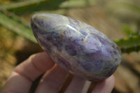 Polished Chevron Amethyst Standing Free Forms x 6 From Madagascar