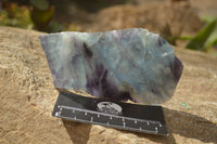 Polished One Side Watermelon Fluorite x 4 From Uis, Namibia