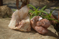 Natural Hematoid Quartz Clusters x 2 From Karoi, Zimbabwe