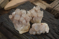 Natural Smokey Quartz Clusters x 3 From Luena, Congo