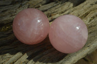 Polished Star Rose Quartz Spheres x 2 From Ambatondrazaka, Madagascar