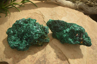 Natural Silky Malachite Specimens x 2 From Kasompe, Congo