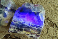 Polished On One Side Watermelon Fluorite x 12 From Uis, Namibia