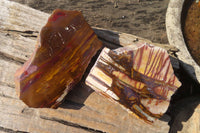 Polished On One Side Nguni Jasper Specimens x 2 From Prieska, South Africa