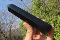 Polished Black Basalt Points x 7 From Madagascar