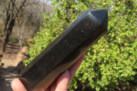 Polished Black Basalt Points x 7 From Madagascar