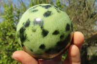 Polished Leopard Stone Spheres x 2 From Inyanga, Zimbabwe