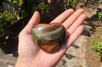 Polished Polychrome Jasper Hearts x 6 From Madagascar