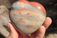 Polished Polychrome Jasper Hearts x 6 From Madagascar