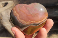 Polished Polychrome Jasper Hearts x 6 From Madagascar