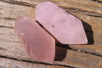 Polished Rose Quartz Points x 6 From Madagascar