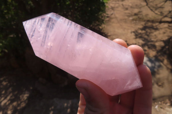 Polished Rose Quartz Points x 6 From Madagascar