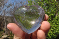 Polished Smokey Quartz Hearts x 6 From Madagascar