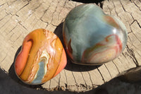 Polished Polychrome Jasper Hearts x 6 From Madagascar