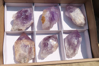 Polished Jacaranda Amethyst Single Crystals x 6 From Mumbwa, Zambia