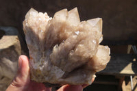 Natural Smokey Quartz Clusters x 3 From Luena, Congo