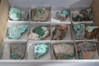 Natural Chrysocolla & Malachite Dolomite Specimens x 15 From Likasi, Congo