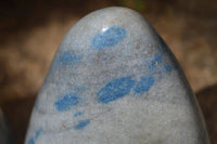 Polished Blue Spinel Quartz Standing Free Forms x 2 From Madagascar