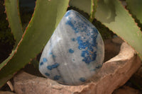 Polished Blue Spinel Quartz Standing Free Forms x 2 From Madagascar