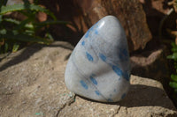 Polished Blue Spinel Quartz Standing Free Forms x 2 From Madagascar