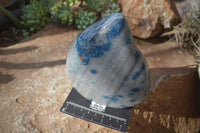 Polished Blue Spinel Quartz Standing Free Forms x 2 From Madagascar