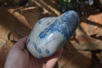 Polished Blue Spinel Quartz Standing Free Forms x 2 From Madagascar