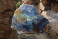 Polished Watermelon Fluorite Slice x 1 From Uis, Namibia