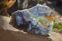 Polished Watermelon Fluorite Slice x 1 From Uis, Namibia