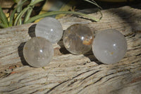 Polished Rock Crystal Quartz Balls x 4 From Ambatondrazaka, Madagascar