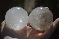 Polished Rock Crystal Quartz Balls x 4 From Ambatondrazaka, Madagascar