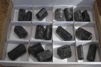 Natural Schorl Black Tourmaline Specimens x 18 From Karoi, Zimbabwe