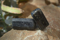 Natural Schorl Black Tourmaline Specimens x 18 From Karoi, Zimbabwe