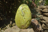 Polished Green Opal Standing Free Forms x 2 From Madagascar