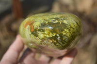 Polished Green Opal Standing Free Forms x 2 From Madagascar