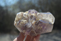 Polished Smokey Amethyst Window Quartz Crystals x 3 From Madagascar